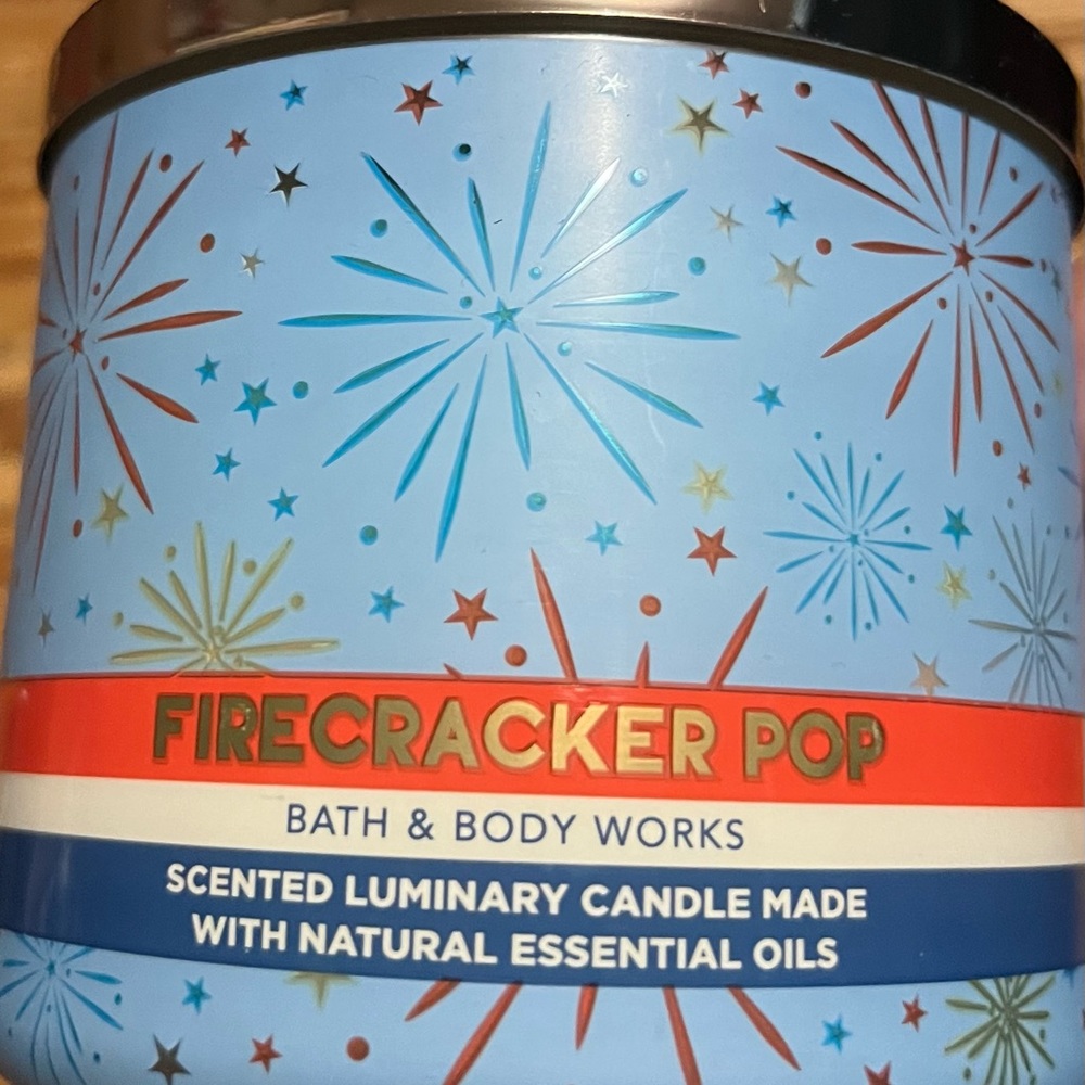 BBW Bath and Body Works Firecracker pop 3 wick scented candle